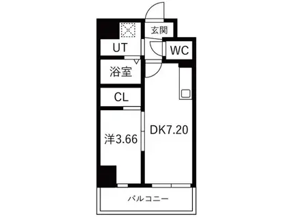 ART EBIE(1DK/9階)の間取り写真