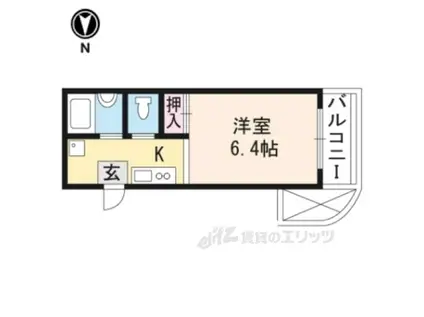 レザン四条大宮(1K/3階)の間取り写真