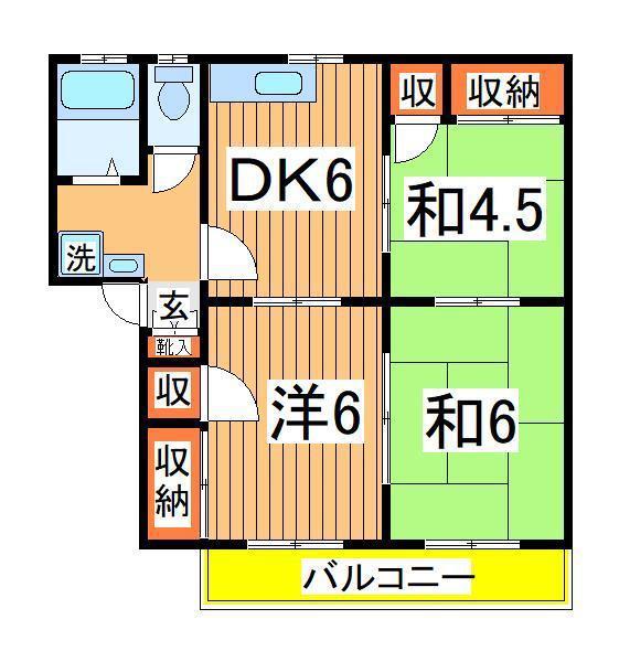 フレグランス千代田(3DK/2階)の間取り写真