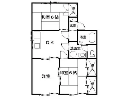 ベルデュールSETOA(3DK/1階)の間取り写真