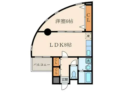 YSコート蘭びっく(1LDK/2階)の間取り写真