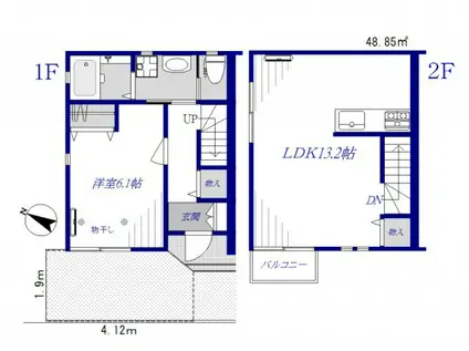 クラリス常盤台(1LDK/1階)の間取り写真