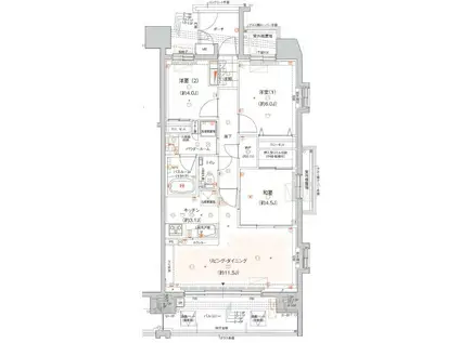 ガーラ・レジデンス川崎南幸町(1K/9階)の間取り写真