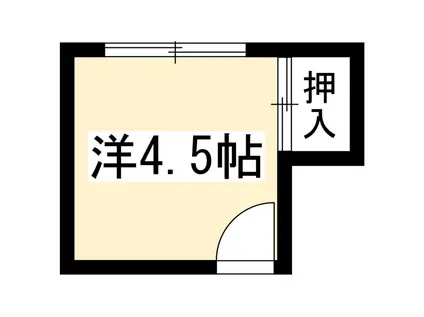 ゆき荘(ワンルーム/2階)の間取り写真