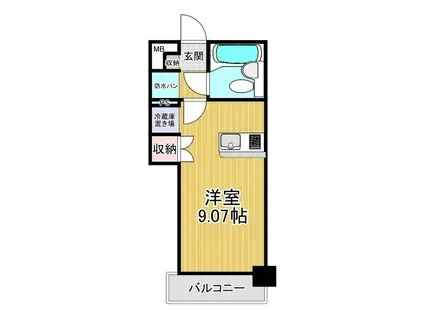 ワコーレ川口III(ワンルーム/2階)の間取り写真