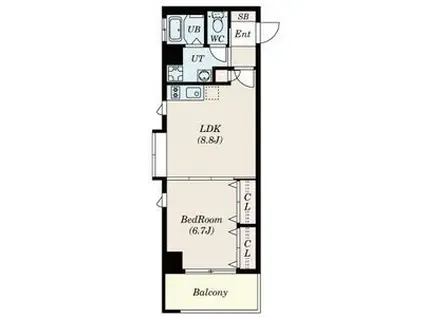 フローラル堀木 下がりました(1LDK/5階)の間取り写真