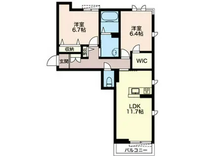 NEW RICHII(2LDK/3階)の間取り写真