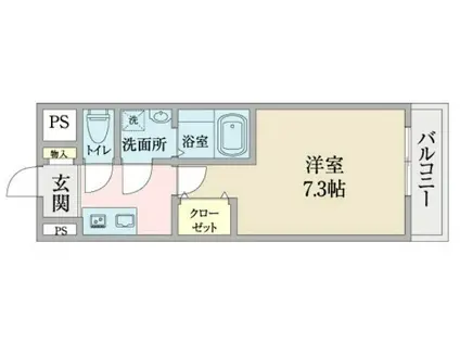 プロシード深江橋(1K/2階)の間取り写真