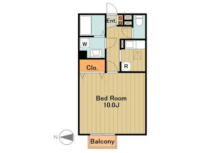 ラ・プラージュ(1K/2階)の間取り写真