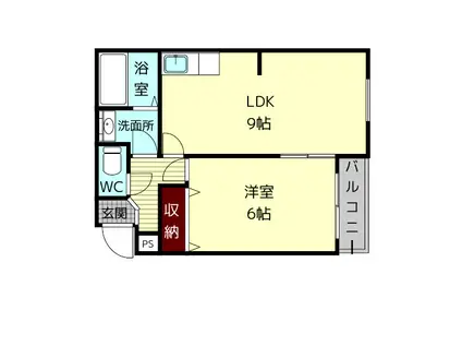 サンハイツ新大宮B(1LDK/3階)の間取り写真