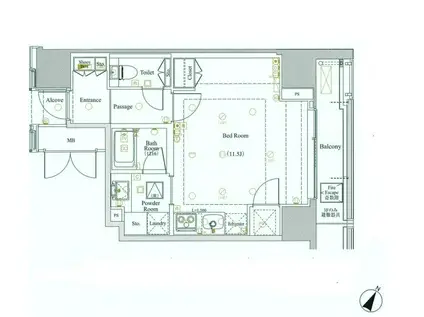 モデルノ トッテ 松濤(ワンルーム/11階)の間取り写真