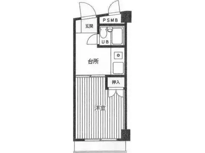 石塚ビル(1K/3階)の間取り写真