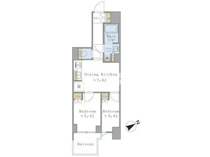 BRILLIA IST 駒込 BRILLIA IST 駒込(2DK/6階)の間取り写真