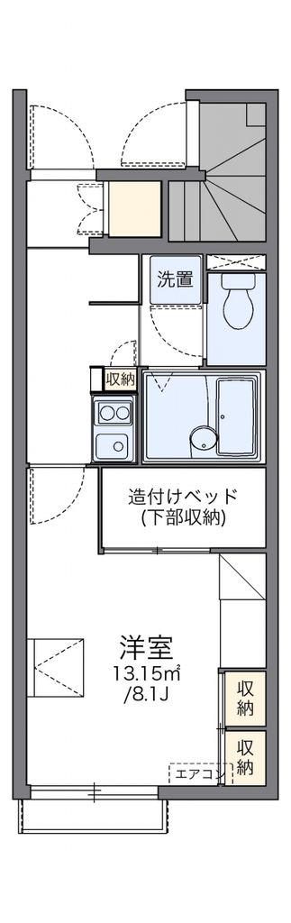 レオパレスガーデンフォレスト(1K/1階)の間取り写真