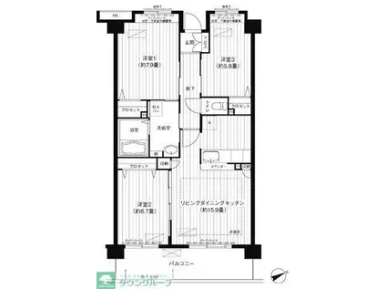 コーポレート東戸塚(3LDK/2階)の間取り写真