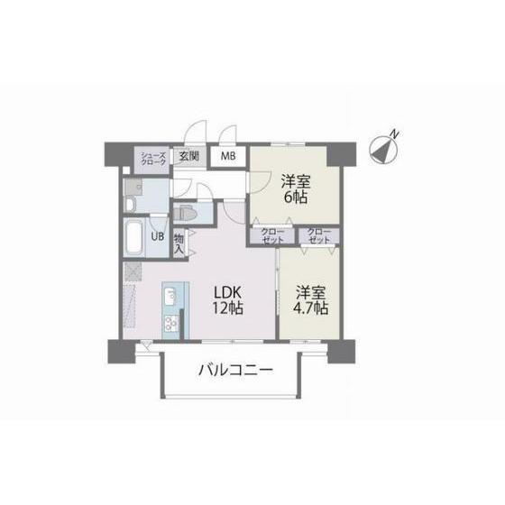 MODERN PALAZZO 博多デュオグランデウエスト(2LDK/8階)の間取り写真