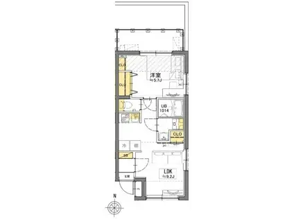 杉並区和田1丁目プロジェクト(1LDK/3階)の間取り写真