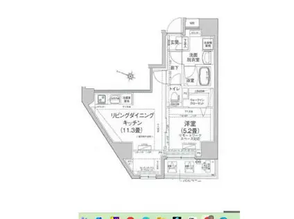 アイルプレミアム本駒込(2LDK/9階)の間取り写真