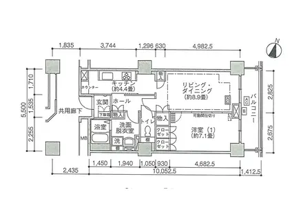 Jタワー西大井イーストタワー(1LDK/18階)の間取り写真