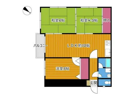 第二泰仙ビル(3DK/2階)の間取り写真
