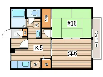 サンハイツA(2K/2階)の間取り写真