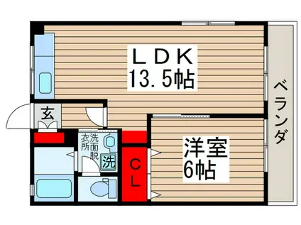 グリーンハイツ(1LDK/1階)の間取り写真