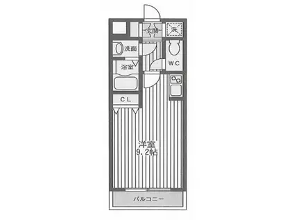レスポワール佃(ワンルーム/2階)の間取り写真