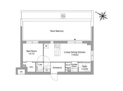 ORSUS戸越銀座(1LDK/5階)の間取り写真