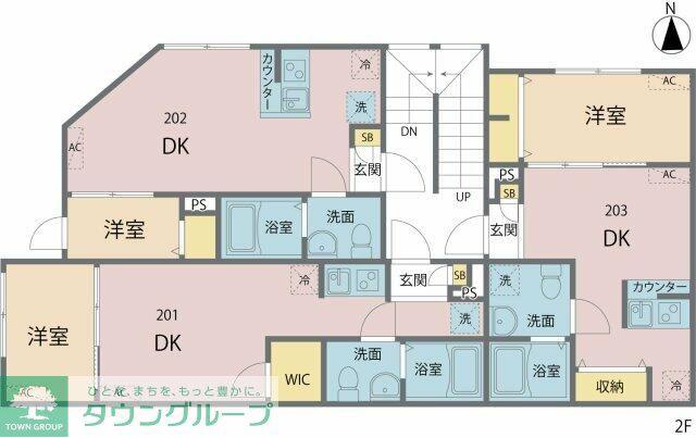 MIREA浮間舟渡(1DK/2階)の間取り写真