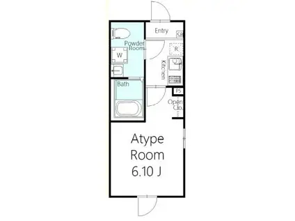 SOLANA鴻巣加美(1K/1階)の間取り写真