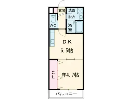 LA VERITE NS I(1DK/2階)の間取り写真