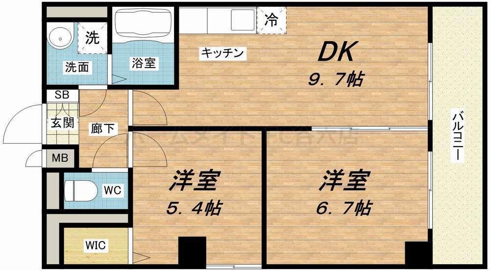 URESIDENCEUESHIO(2DK/8階)の間取り写真
