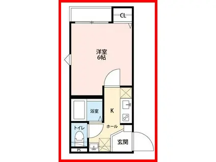 グランクオール西綾瀬(1K/2階)の間取り写真