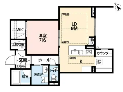 ジェーユーグローバル パレス(1LDK/1階)の間取り写真