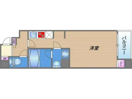 ソルーナ玉造(1K/7階)の間取り写真