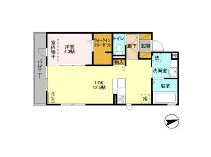 ベイサイドMU∞(1LDK/3階)の間取り写真