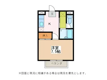 ルーベル高橋(1K/2階)の間取り写真