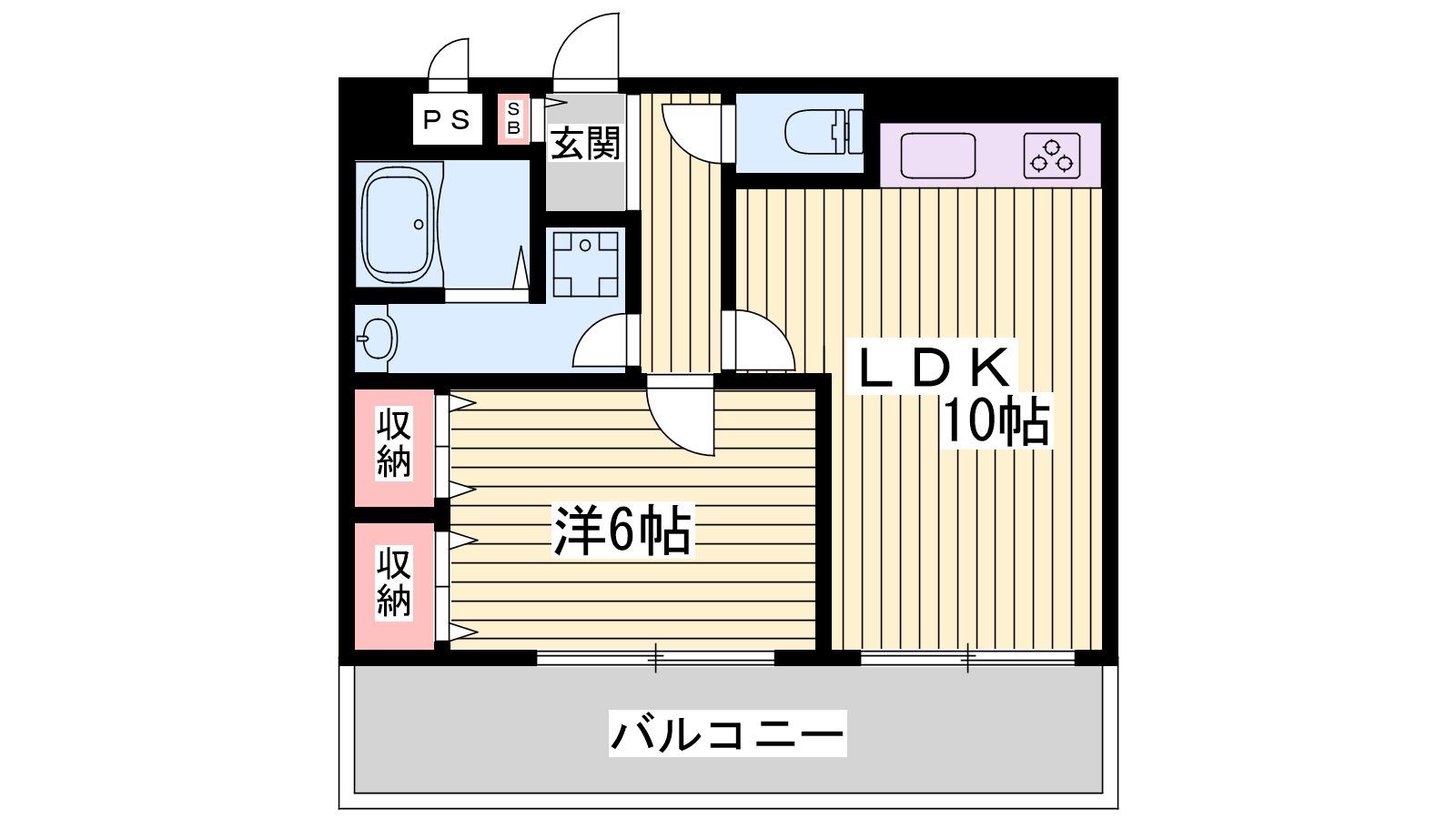 朝日プラザツインテージ神戸イースト(1LDK/9階)の間取り写真