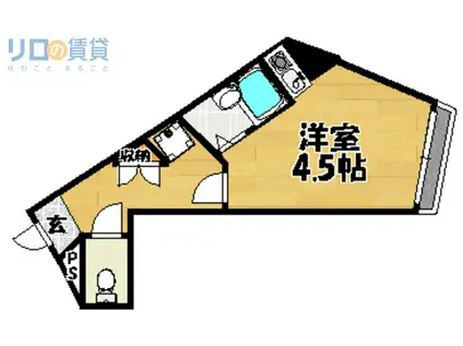 ベルメゾンビワ(ワンルーム/3階)の間取り写真