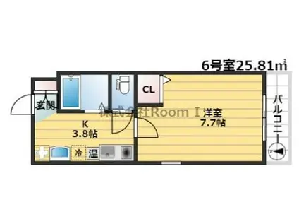 エトワール高殿 旭化成ヘーベルメゾンHEBEL HAUS(1K/2階)の間取り写真