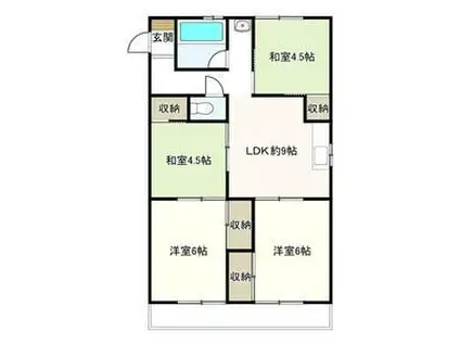 ハイツ小正A棟(4LDK/3階)の間取り写真