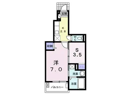 リトモ フェリーチェ IV(1SK/1階)の間取り写真