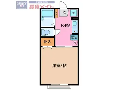 グランディール友生(1K/2階)の間取り写真