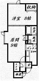 リバーサイドフォレスト(1LDK/2階)の間取り写真