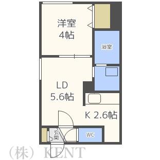 ラフォルテ桑園(1LDK/3階)の間取り写真