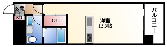 GRAMERCY SHIRAKAWA KOEN(ワンルーム/8階)の間取り写真