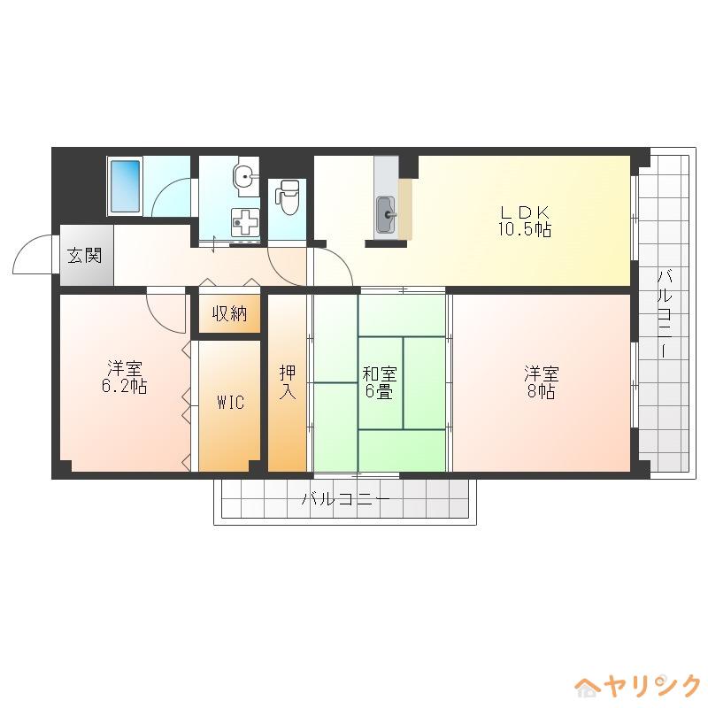 OS・SKYパークサイドヴィラ白山(3LDK/4階)の間取り写真