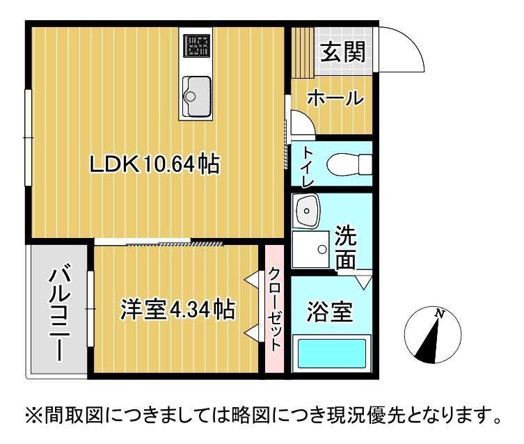 BRAVEBASE熊本東(1LDK/1階)の間取り写真