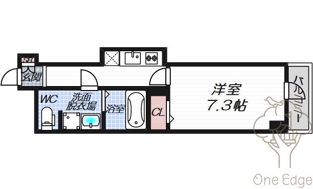 COMENZE梅田(1K/10階)の間取り写真