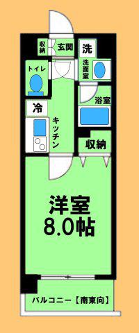 アーバンフラッツ八王子みなみ野(1K/3階)の間取り写真